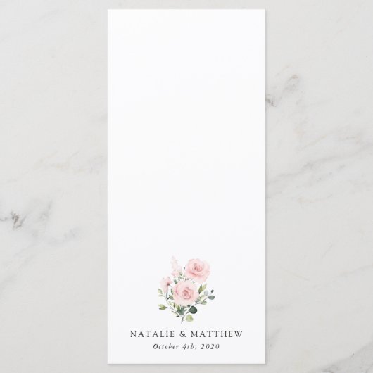 Blush Flowers, Pink Flowers, Boho, Wedding Menu (Dos)