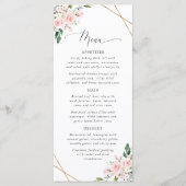 Blush Flowers, Pink Flowers, Boho, Wedding Menu (Devant)