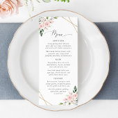 Blush Flowers, Pink Flowers, Boho, Wedding Menu
