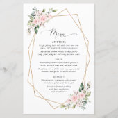 Blush Flowers, Pink Flowers, Boho, Wedding Menu (Devant)