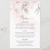 Blush Flowers, Pink Flowers, Bridal Shower Menu (Voorkant)