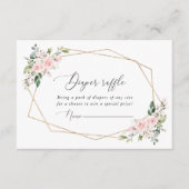 Blush Flowers, roze bloemen, Boho, luieraffle Informatiekaartje (Voorkant)