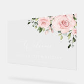 Blush Flowers, Roze Flowers, Birthday Welcome Acryl Bord (Hoek)
