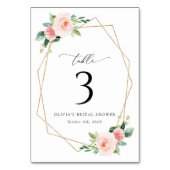 Blush Flowers, Roze Flowers, Boho, Table Numbers Kaart (Achterkant)