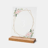 Blush Flowers, Roze Flowers, Greenery, Wedding Acryl Bord (Hoek)