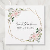 Blush Flowers, Roze Flowers, Greenery, Wedding Bedankjes Labels (Voorkant)