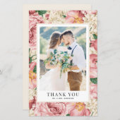  Blush Flowers Weddenfoto Hartelijk dank (Voorkant / Achterkant)