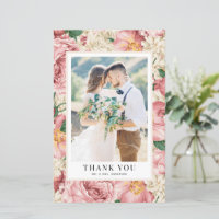 Blush Flowers Weddenfoto Hartelijk dank