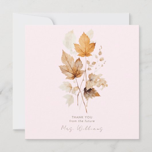 Blush fluistert van Herfst Vrijgezellenfeest Dank  Kaart (Voorkant)