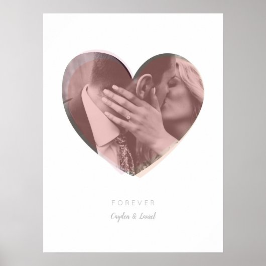 Blush Forever Heart Love Custom Photo Print (Voorkant)