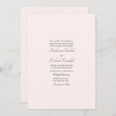 Blush Formele bruiloftsouders Eén plaats Kaart (Voorkant / Achterkant)