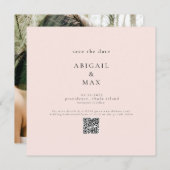 Blush Foto Bruiloft Vierkant Save the Date (Voorkant / Achterkant)