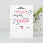 Blush Garden Romance : Elégant Mariage Invitation (Debout devant)