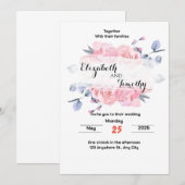 Blush Garden Romance : Elégant Mariage Invitation (Devant / Derrière)