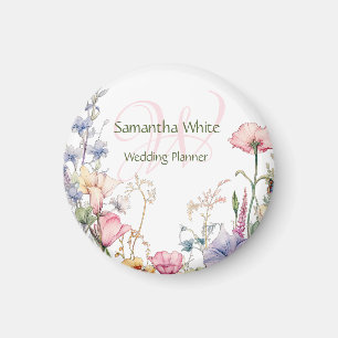 Blush Garden Watercolor Gepersonaliseerd  Magneet