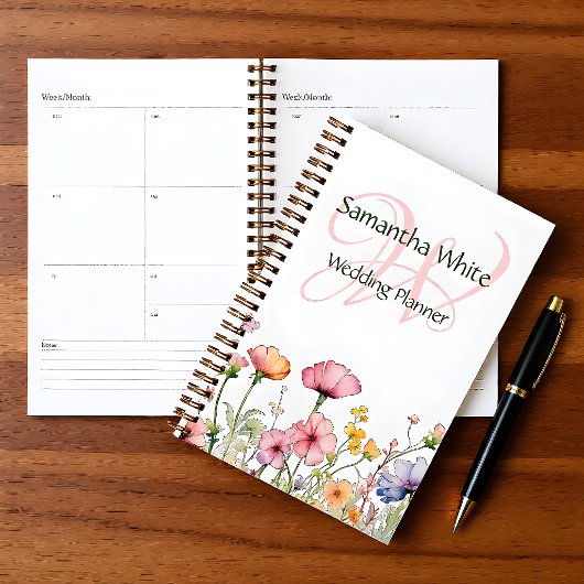 Blush Garden Watercolor Personalized Planner