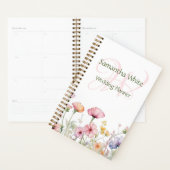 Blush Garden Watercolor Personalized Planner (Devant avec enveloppe)