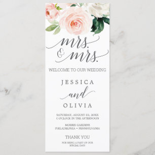 Blush Gay Wedding Programme Blushing Blooms Mme.