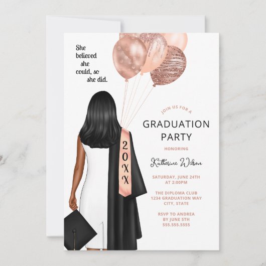 Blush geloofde dat ze kon meisje afstuderen partij kaart (Voorkant)