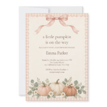 Blush Gingham Kleine Pompoen Baby Shower