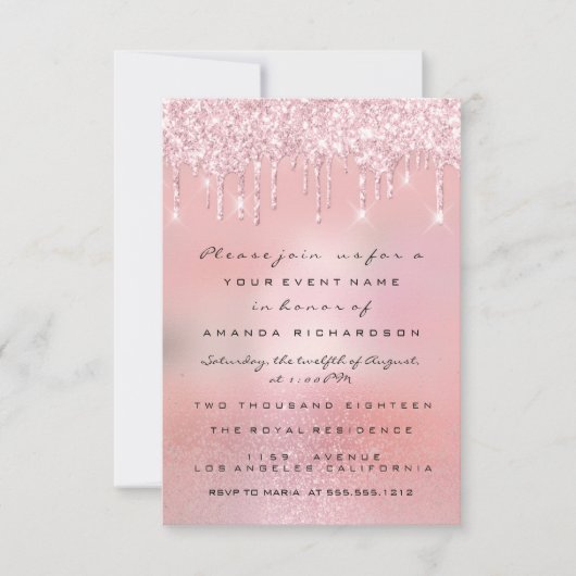 Blush Glitter Drivers Roos Roze Baby shower Voet Kaart (Voorkant)
