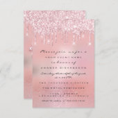 Blush Glitter Drivers Roos Roze Baby shower Voet Kaart (Voorkant / Achterkant)