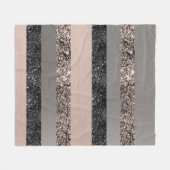 Blush Glitter Glam Stripes #1 #shiny Fleece Deken (Voorkant (Horizontaal))