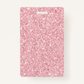 Blush Glitter hair salon elegant script photo Badge (Achterkant)