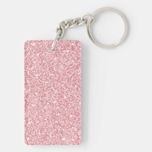 Blush Glitter hair salon elegant script photo Sleutelhanger (achterkant)