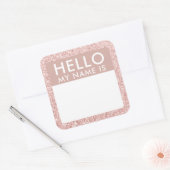 Blush Glitter Hallo mijn naam is Sticker (Envelop)