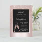 Blush Glitter Ombre 50th Birthday Party Invitation (Staand voorkant)