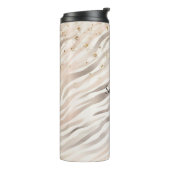 Blush Glitzy Gold Sparkle Zebra Thermosbeker (Gedraaid links)