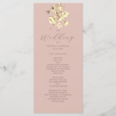 Blush Gold Bloemen Trouwprogramma Programma (Voorkant)