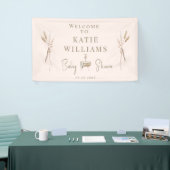 Blush & Gold Boho Baby shower Welkomstbord Banner (Beurs)