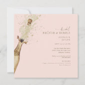 Blush & Gold Bridal Brunch & Bubbly Champagne Kaart (Voorkant)