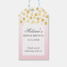 Blush Gold Bridal Brunch en Bubbly Favor Tag