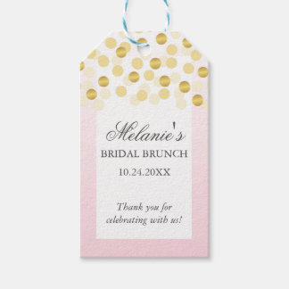 Blush Gold Bridal Brunch en Bubbly Favor Tag Cadeaulabel