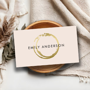 BLUSH GOLD BRUSH STROKE STAIN CIRCLE MARK LOGO VISITEKAARTJE