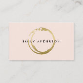 BLUSH GOLD BRUSH STROKE VLEK CIRKEL MARK LOGO VISITEKAARTJE (Voorkant)