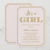 Blush & Gold C'est une invitation de Baby shower f (Devant / Derrière)