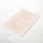 Blush & Gold Christelijk Script Wedding Folie Uitnodiging (Gedraaid)