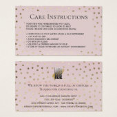 Blush Gold Clothing Care Instructions (Devant & derrière)