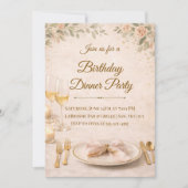 Blush Gold Dinner Party Invitation (Devant)