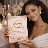 Blush Gold Dinner Party Invitation