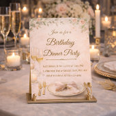 Blush Gold Dinner Party Invitation