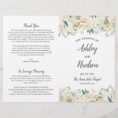 Blush Gold- en Green Floral Wedding-programma's (Voorkant)