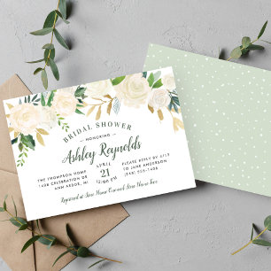 Blush Gold en Green Floral Wedding Vrijgezellenfee Kaart