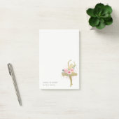Blush Gold Floral Girl Dancer Academy Logo Post-it® Notes (Kantoor)
