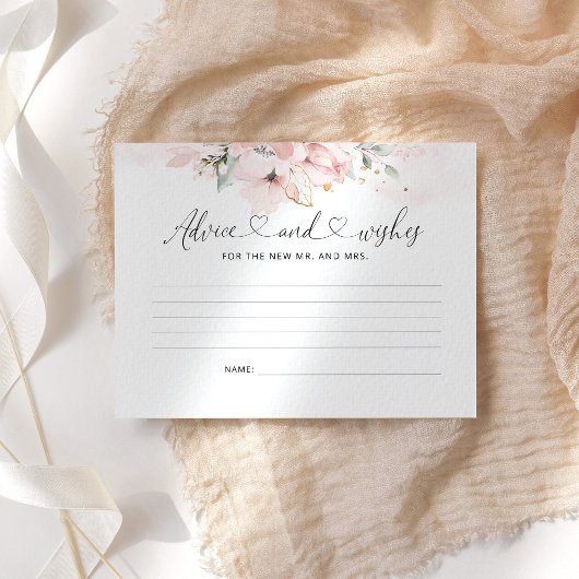 Blush gold floral guidance and wish card