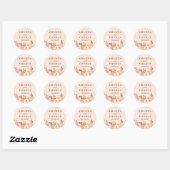  Blush Gold Floral Wedding Envelope Seal Ronde Sticker (Vel)